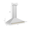 image:imageZLINE 48 in Autograph Edition Convertible Stainless Steel Range Hood with Stainless Steel Shell and Polished Gold Accents KB4STZ48G