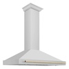 image:imageZLINE 48 in Autograph Edition Convertible Stainless Steel Range Hood with Stainless Steel Shell and Polished Gold Accents KB4STZ48G