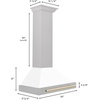 image:imageZLINE Autograph Edition 30 in Convertible Satin Stainless Steel Wall Mount Range Hood with Polished Gold Handle KB4SNZ30G