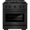 image:imageZLINE 30 in 42 cu ft Paramount Gas Range with Convection Gas Oven in Black Satin Stainless Steel with 4 Brass Burners SGRBSBR30