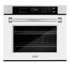 image:imageZLINE 30 in Professional True Convection Single Wall Oven with Air Fry and Self Clean in Stainless Steel with White Matte Door WASWM30