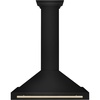 image:imageZLINE 36 in Autograph Edition Black Stainless Steel Wall Mount Range Hood With Polished Gold Handle BSKB4Z36G