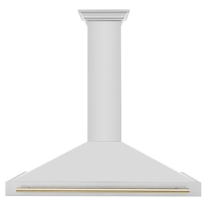 image:imageZLINE 48 in Autograph Edition Convertible Stainless Steel Range Hood with Stainless Steel Shell and Polished Gold Accents KB4STZ48G